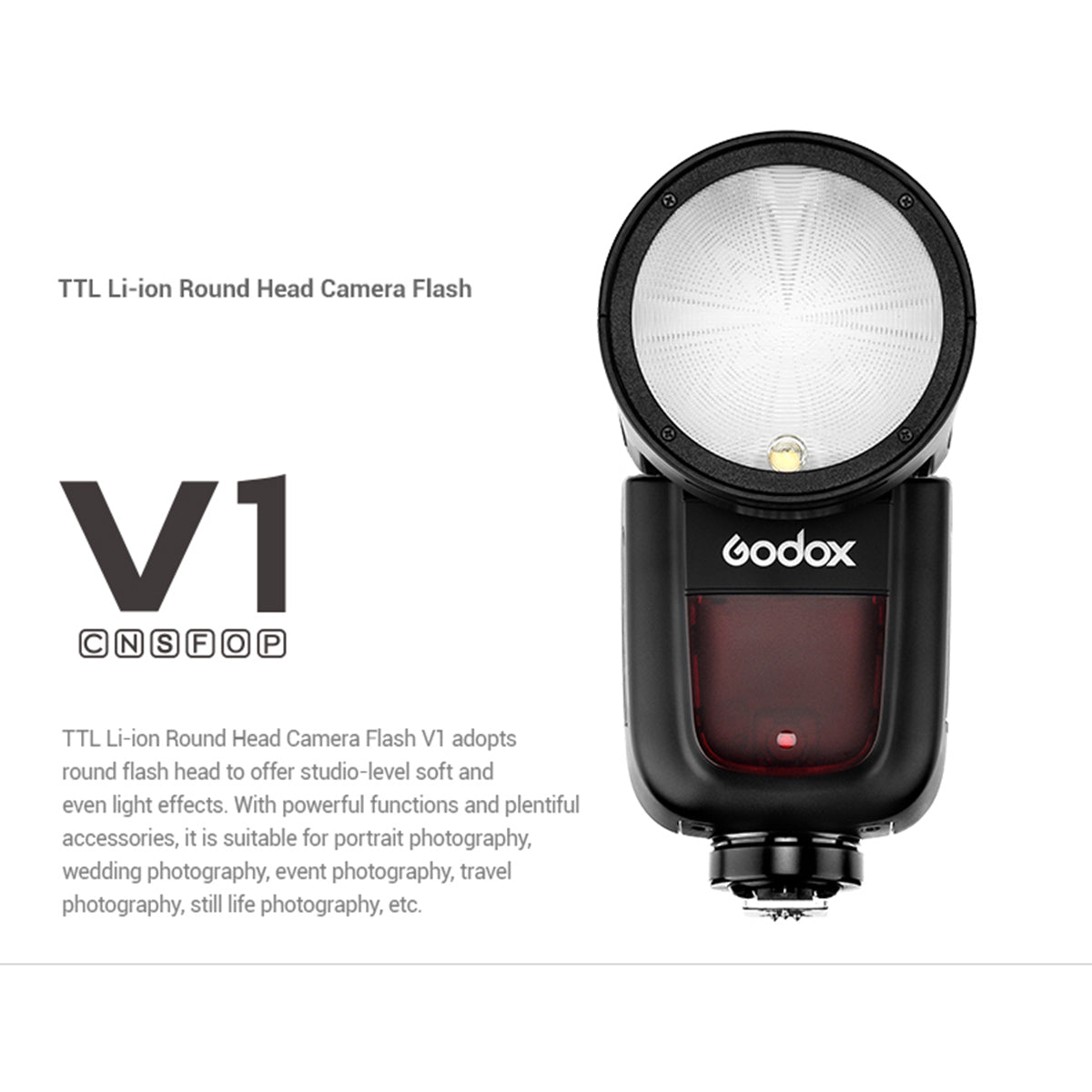 Godox V1 Round Head Speedlite for Canon