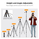 K&F Concept 1.96m Aluminium Camera & Video Travel Tripod With 3-Way Head KF09-115V1