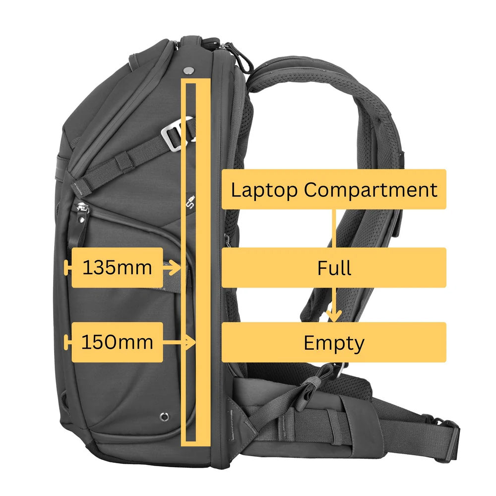 Vanguard VEO Metro 25L Camera & Everyday Backpack with 16" Laptop Compartment – Black