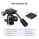 K&F Video Tripod Head with Handle & 360 Degree Rotation - KF31-049