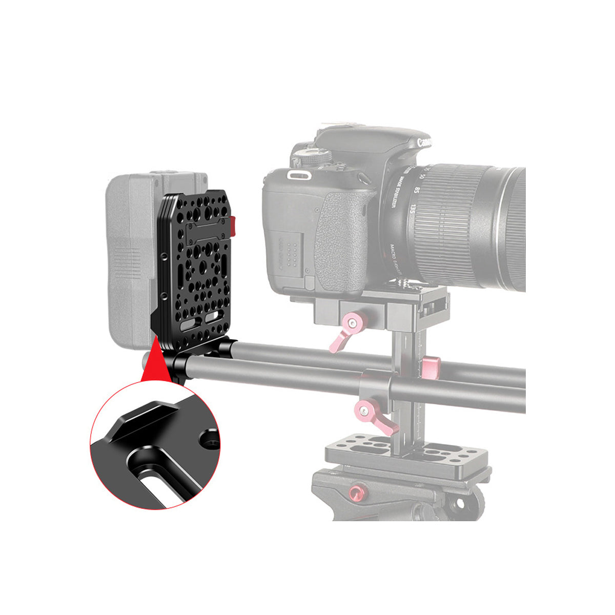 E-Photographic V-Lock Battery Mounting Plate with Clamp for Camera Rigs