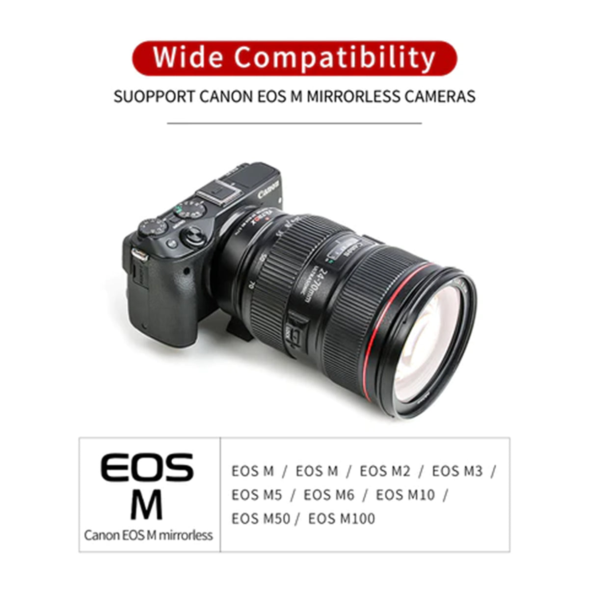 Viltrox Lens Adaptor - Canon EF & EF-S lens to Canon EOS M Camera +1 f-stop