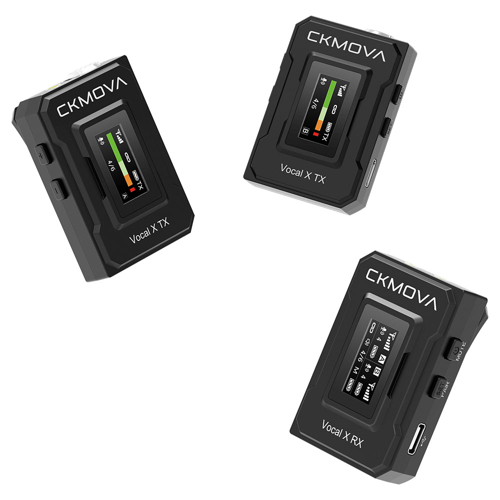 CKMOVA Dual Channel Wireless Mic System, 2 Transmitters, 1 Receiver - VOCAL-XV2