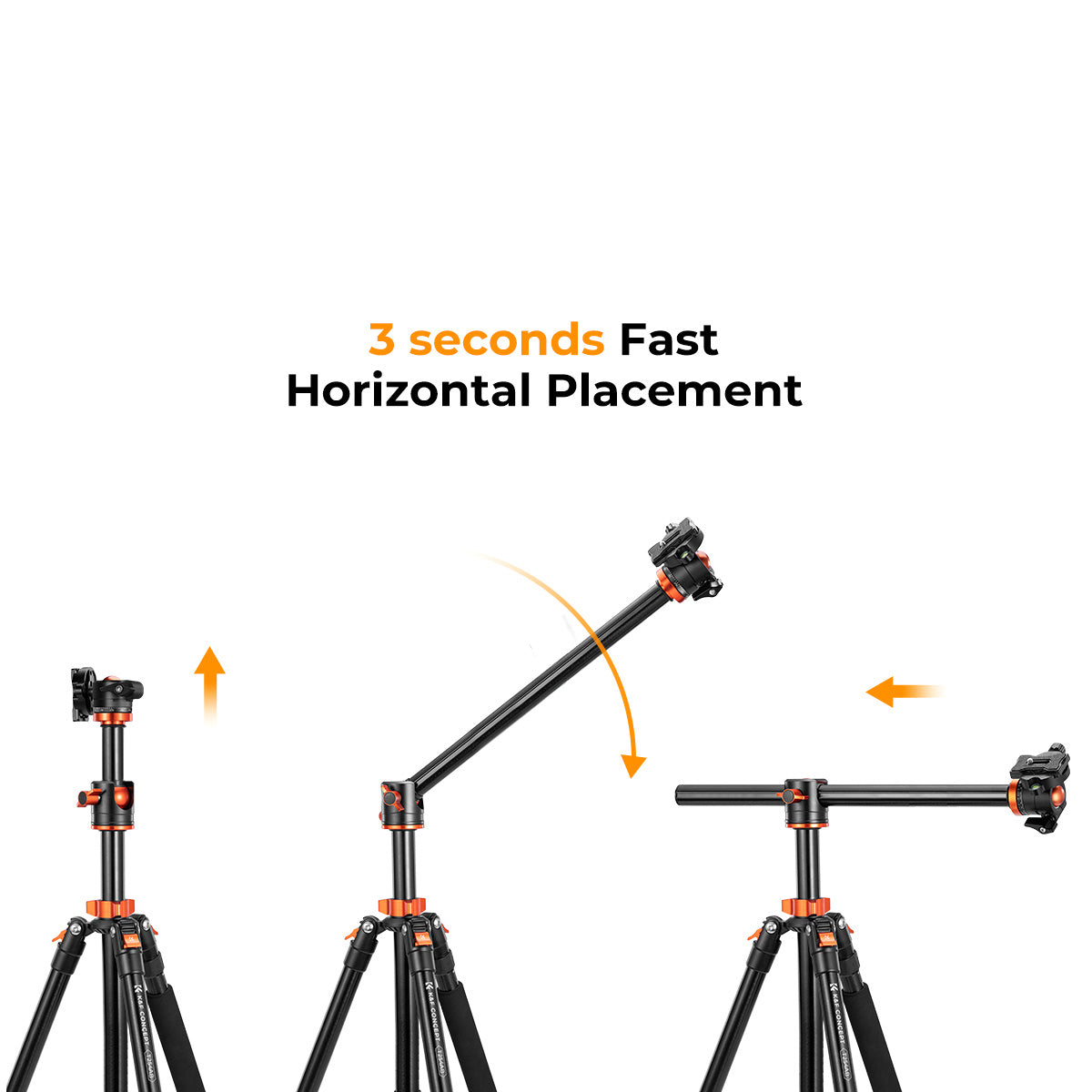 K&F 2.4 m Aluminium Video Tripod with Detachable Monopod & 360° Ball Head