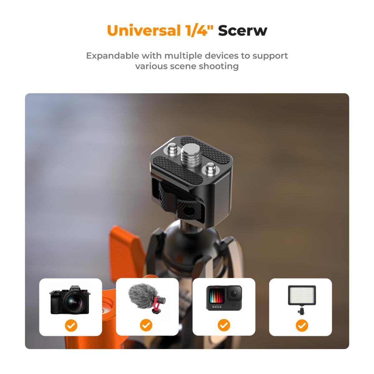K&F Multi-Functional Super Camera Clamp with Ballhead Magic Arm MS13