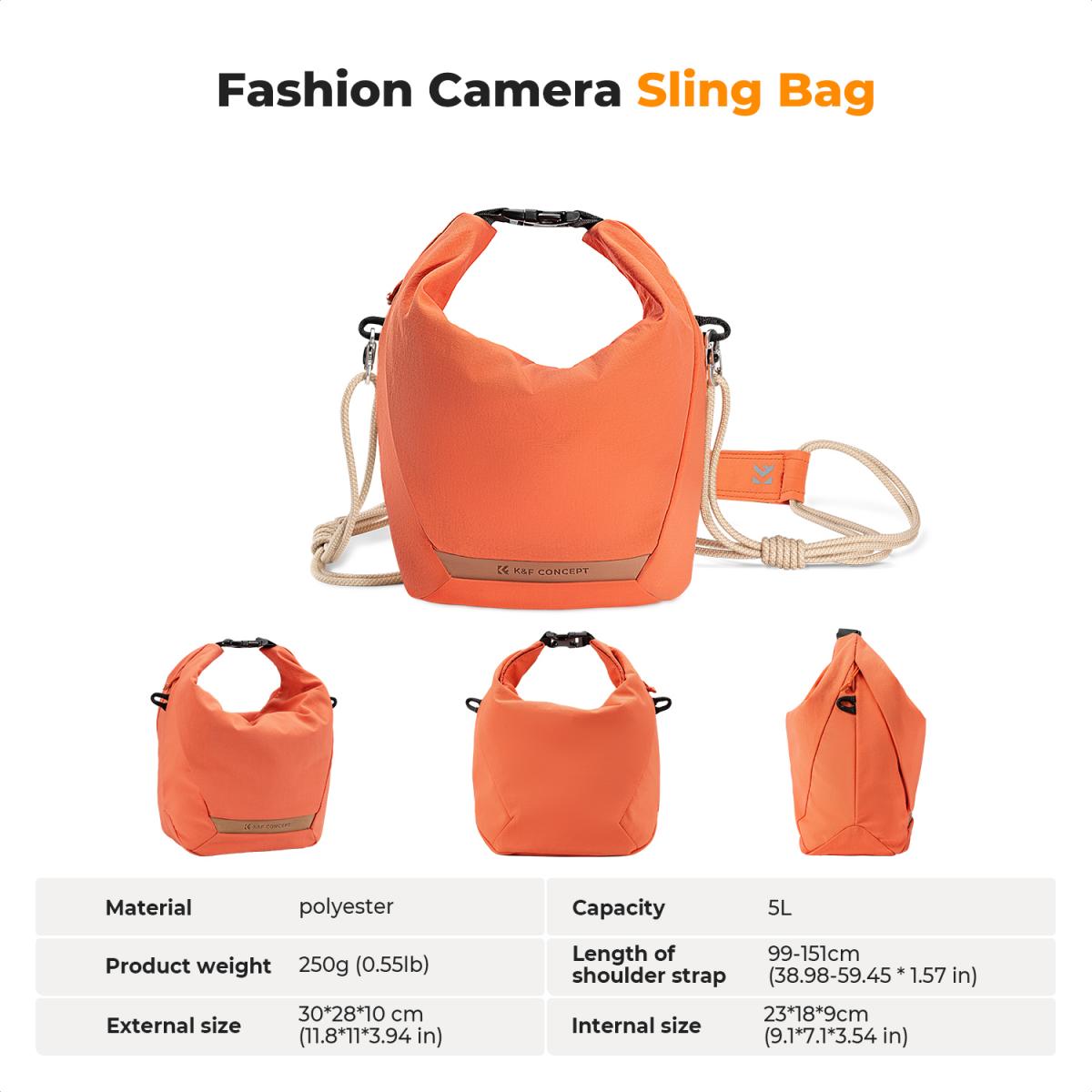 K&F Concept Urban Wander U11 5 Liter Compact Lightweight Versatile Camera Sling Bag – Orange
