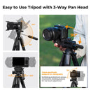 K&F Concept Pentagonal Tube Design Smart PRO Series lightweight Tripod S255A3 with BH-36 Ball Head
