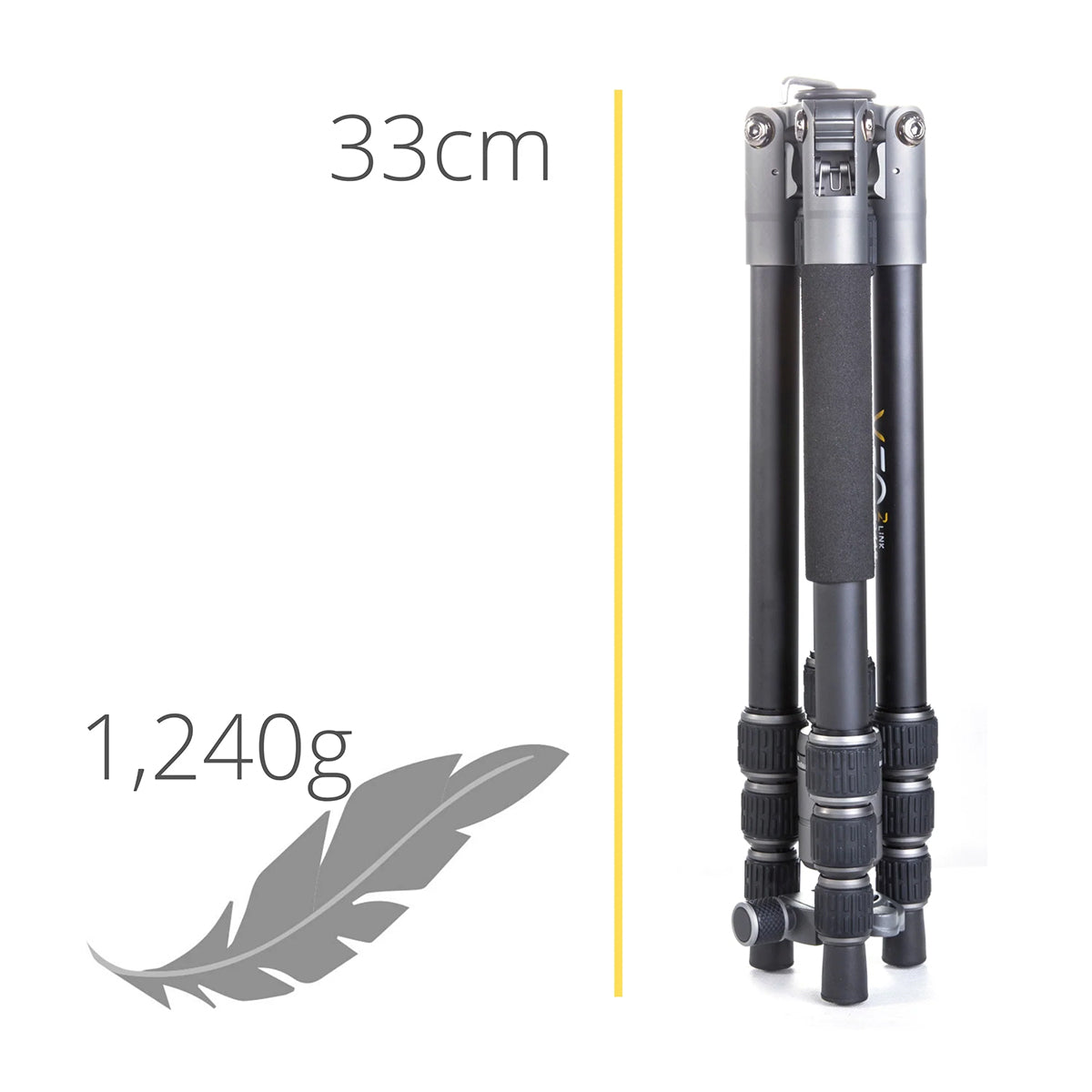 Vanguard Veo 3 Go 235AB Aluminum Travel Tripod/Monopod - Ball Head & Bluetooth
