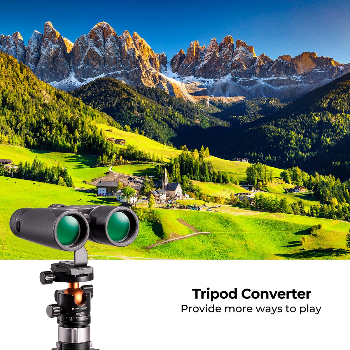 K&F Concept 10X42 HD IP66 Water Resistant Binoculars, BAK4 & Tripod Mount