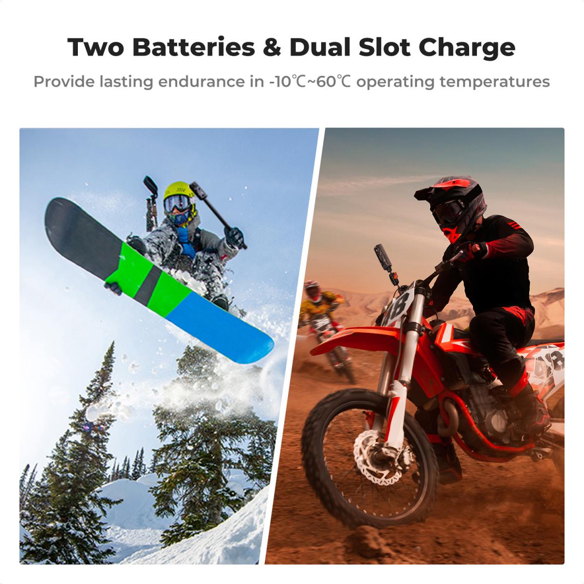 K&F Concept 2 Pack Batteries & Charger for Insta360X4