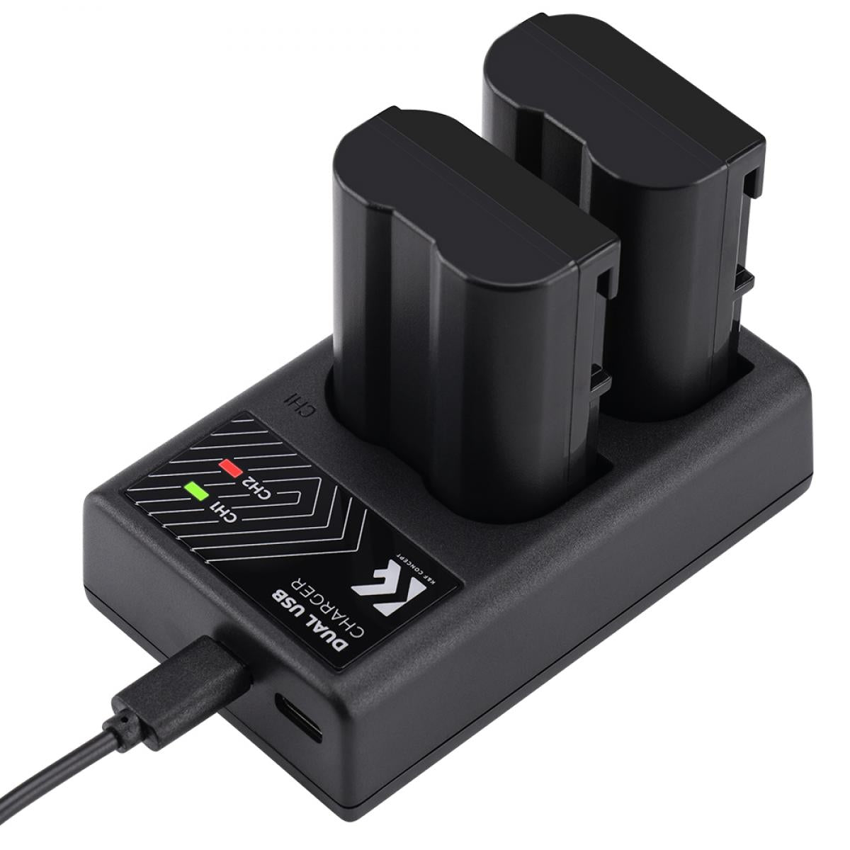 K&F Concept Dual EN-EL15 Battery + Charger Kit for Nikon Cameras-KF28.0012