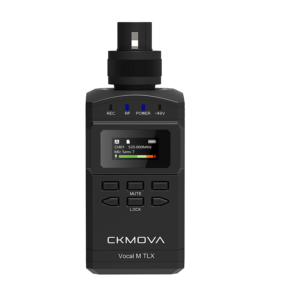 CKMOVA UHF Dual-Channel Wireless Mic System 2 X Transmitters with Audio Recorders & 1X Receiver VOCAL-MV4