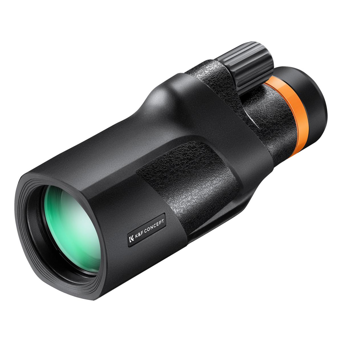 K&F 12X50 BAK4 HD Monocular Waterproof, Easy Focus Tripod Mount - Black