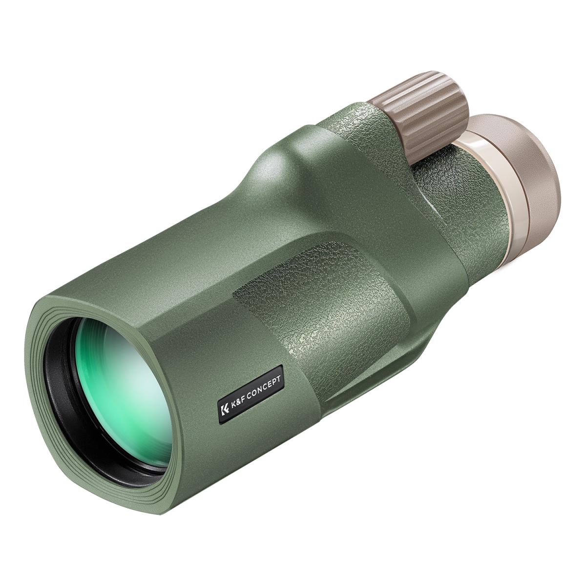 K&F 12X50 BAK4 HD Monocular Waterproof, Easy Focus Tripod Mount - Green