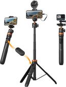 K&F Concept MS08 Phone Selfie Stick With BT Remote + GoPro Adapter Tripod