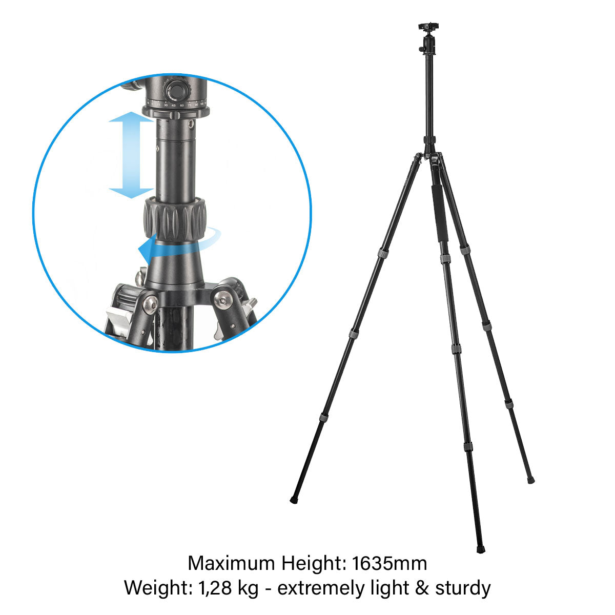Jenova PRO.J Carbon Tripod-15kg Capacity-Monopod Easy Conversion-Black 45872BK
