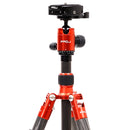 Jenova PRO.J Professional Carbon Travel Tripod Capacity-8kg Red-45834RD