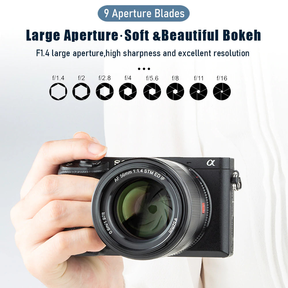 Viltrox AF 56mm f/1.4 E-Mount Prime Lens for Sony APS-C Mirrorless Camera