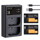 K&F Concept Dual LP-E6NH Battery + Charger Kit for Canon Cameras-KF28.0021