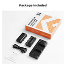 K&F Concept 2 Pack NP-F550 Batteries & Dual USB Charger Compatible with Sony - KF28-0046