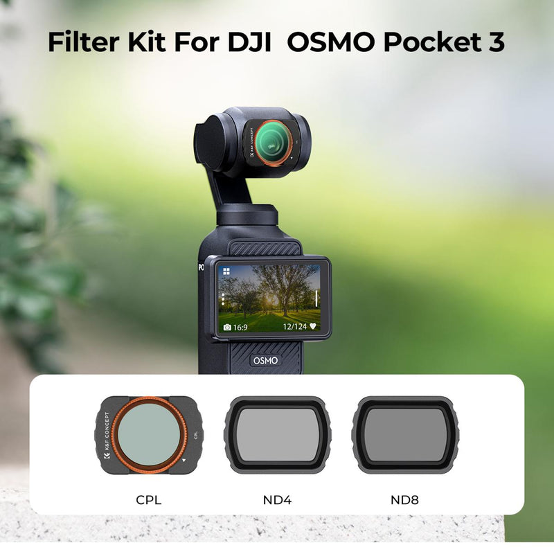 K&F Concept CPL + ND2 + ND4 Filter Kit for DJI Osmo Pocket 3