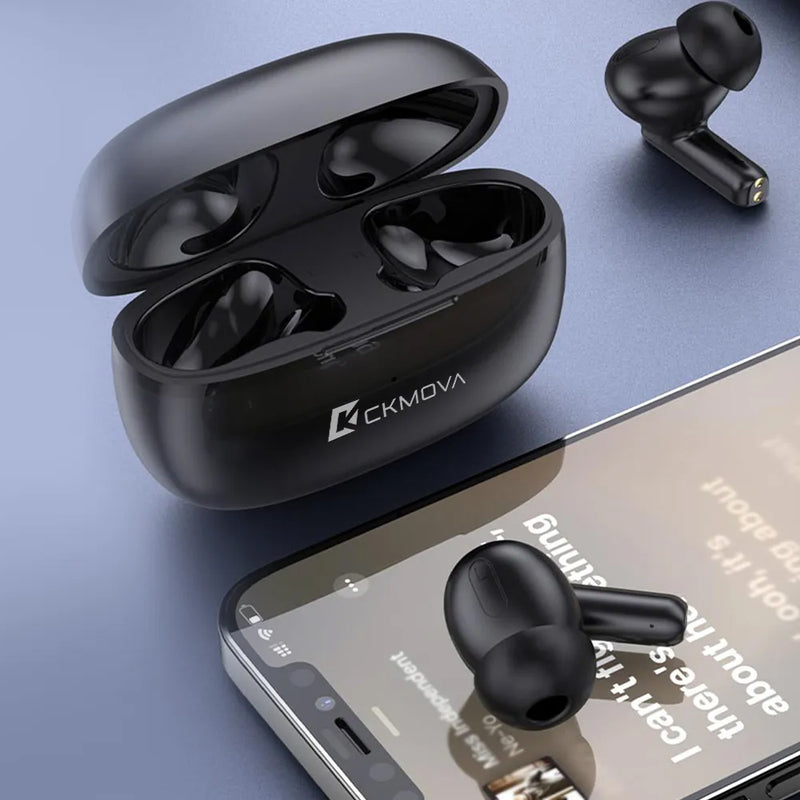 CKMova BT&Mic Nois< Wireless Ear Buds-BK