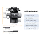 K&F Hydraulic Fluid Tripod Video Head with Handle with 360 Degree Rotation