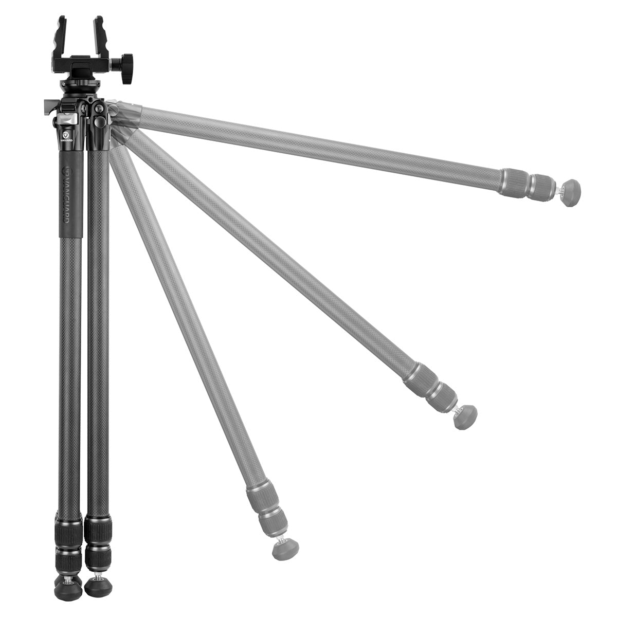 Vanguard Endeavor L 303CGM Carbon Fibre Hunting/Shooting Tripod with GM-65 Rifle/Gun Clamp (10kg Load Capacity)