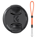 K&F Concept 58mm Center Pinch Lens Cap Kit with 2x Lens Cloths & Attachment Strap