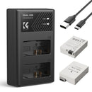 K&F Concept Dual LP-E8 1200mAh Batteries + Charger for Canon