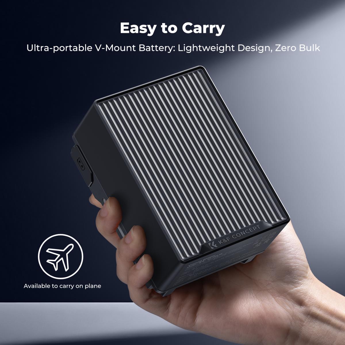 K&F Concept 99Wh V-Mount Battery with PD 100W USB-C Charging