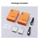 K&F Concept 2-Pack 1040mAh LP-E17 USB-C Fast Charging Replacement Batteries for Canon Cameras