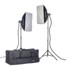 Visico PRO VL 300 PLUS: 2X 300 Watt Flash Head Soft Box Studio Kit VL-300P-SBK