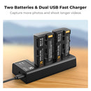 K&F Concept 2 Pack NP-F550 Batteries & Dual USB Charger Compatible with Sony - KF28-0046