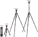 K&F Concept K-Series K254C2 Carbon Fiber Travel Tripod Max Height of 1.6m