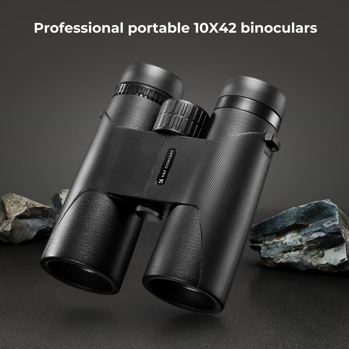 K&F Concept 10X42 HD IP66  Water Resistant Binoculars, BAK4 & Tripod Mount