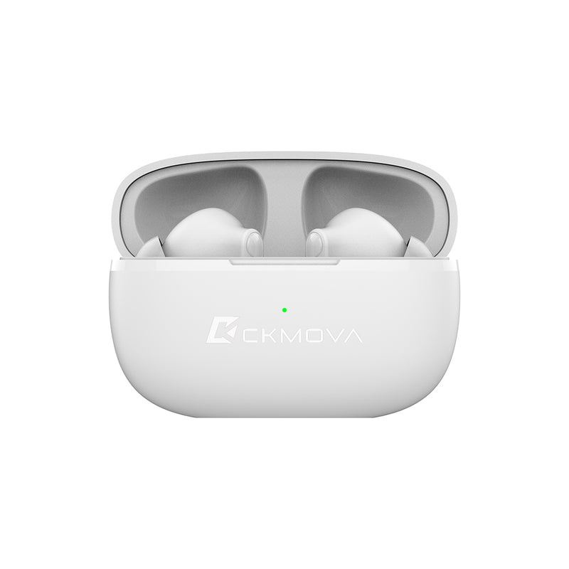 CKMOVA Wireless Ear Buds, Noise Reduction-Bluetooth,Mic, Recharge Box MO7-W