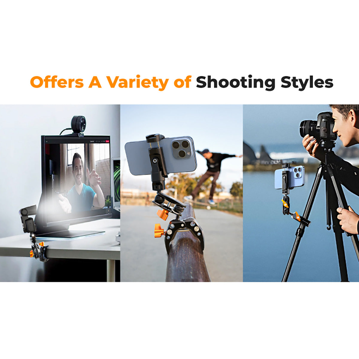 K&F Multi-Functional Super Camera Clamp with Ballhead Magic Arm MS13