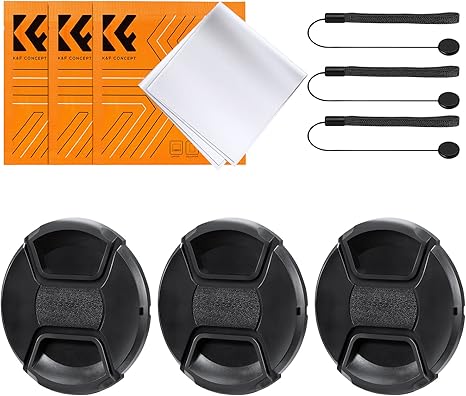 K&F Concept 67mm 3 x Lens Cap Set + 3 x Cleaning Cloths