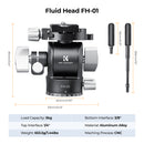 K&F Hydraulic Fluid Tripod Video Head with Handle with 360 Degree Rotation
