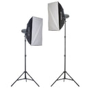 Visico PRO VL 300 PLUS: 2X 300 Watt Flash Head Soft Box Studio Kit VL-300P-SBK
