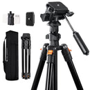 K&F Concept 1.96m Aluminium Camera & Video Travel Tripod With 3-Way Head KF09-115V1