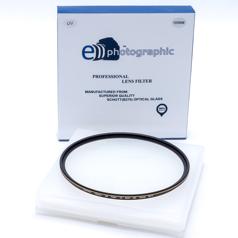 E-Photographic PRO 105 mm Multicoated UV Filter-German HD B270 Schott Optics