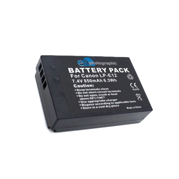 E-Photographic 850 mAh Lithium  Camera Battery for Canon LP-E12 DSLR's