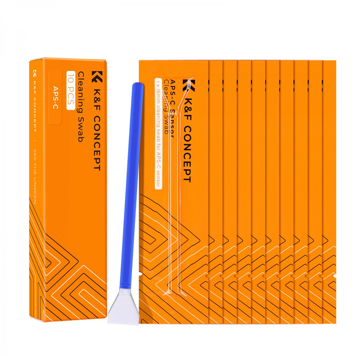 K&F Pack of 10 X 16mm Sensor Cleaning Swabs for APS-C DSLR or Mirrorless - SKU-1697