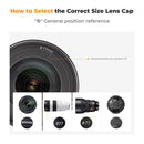 K&F Concept 67mm Center Pinch Lens Cap Kit with 2x Lens Cloths & Attachment Strap