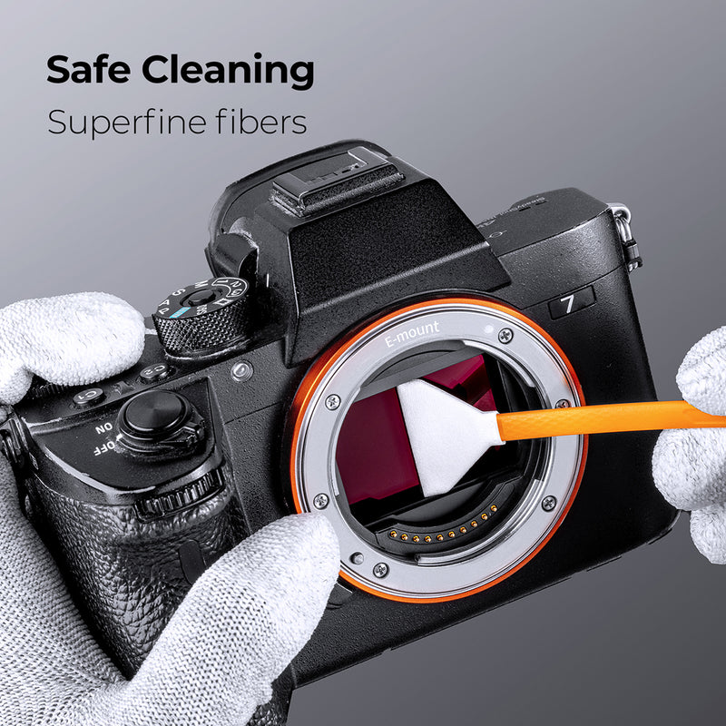 K&F 10 Swab 24mm Dual Head CMOS F- Frame Camera Sensor Cleaning Kit + 20ml fluid