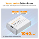 K&F Concept 2-Pack 1040mAh LP-E17 USB-C Fast Charging Replacement Batteries for Canon Cameras