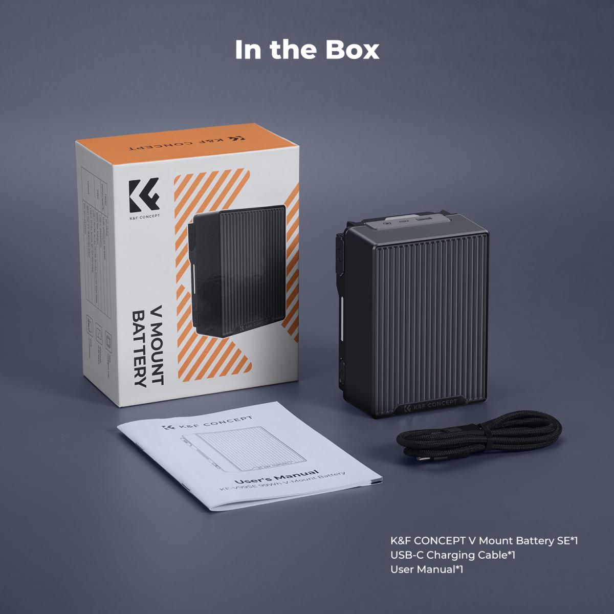 K&F Concept 99Wh V-Mount Battery with PD 100W USB-C Charging