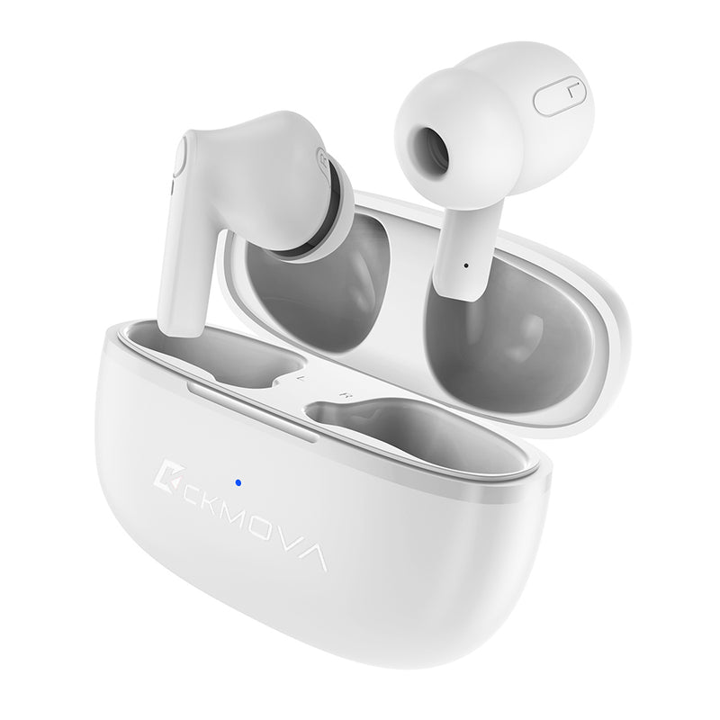 CKMOVA Wireless Ear Buds, Noise Reduction-Bluetooth,Mic, Recharge Box MO7-W